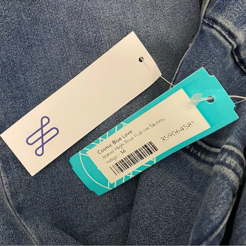 NWT Cosmic Blue Love Indigo Jeggings: Size 14 - Picture 8 of 9